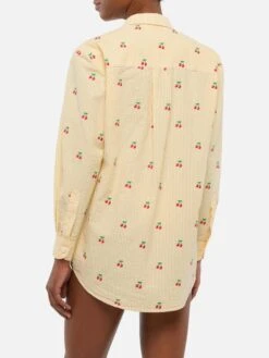 MC2 Saint Barth Brigitte Striped-print Seersucker Shirt With Saint Barth Embroidery -MC2 Saint Barth Shop UID BRIG00104070H WOMAN SHIRT YELLOW STRIPES MC2 20250630142725 3