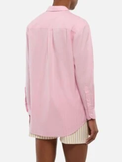 MC2 Saint Barth Brigitte Striped-print Cotton Shirt With Miami Habituè Embroidery -MC2 Saint Barth Shop UID BRIG00104181H WOMAN SHIRT PINK POSTCARDPLACES MC2 20250630143502 3