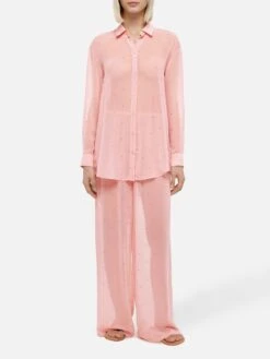 MC2 Saint Barth Brigitte Pink Georgette Shirt With Rhinestone Embellishments -MC2 Saint Barth Shop UID BRIG00105966H WOMAN SHIRT PINK 0 0 20250311153501 4 a7369115 befa 4d54 89d8 5c8ba655e021