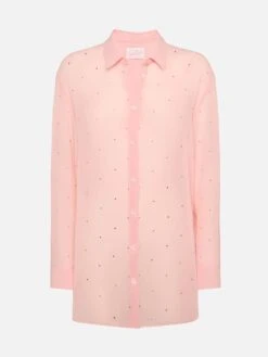 MC2 Saint Barth Brigitte Pink Georgette Shirt With Rhinestone Embellishments -MC2 Saint Barth Shop UID BRIG00105966H WOMAN SHIRT PINK 0 0 20250320114115 5
