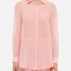 MC2 Saint Barth Brigitte Pink Georgette Shirt With Rhinestone Embellishments -MC2 Saint Barth Shop UID BRIG00105966H WOMAN SHIRT PINK 0 0 20250320123502 1
