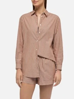 MC2 Saint Barth Brigitte Striped-print Cotton Shirt With Saint Barth Beach Club Embroidery