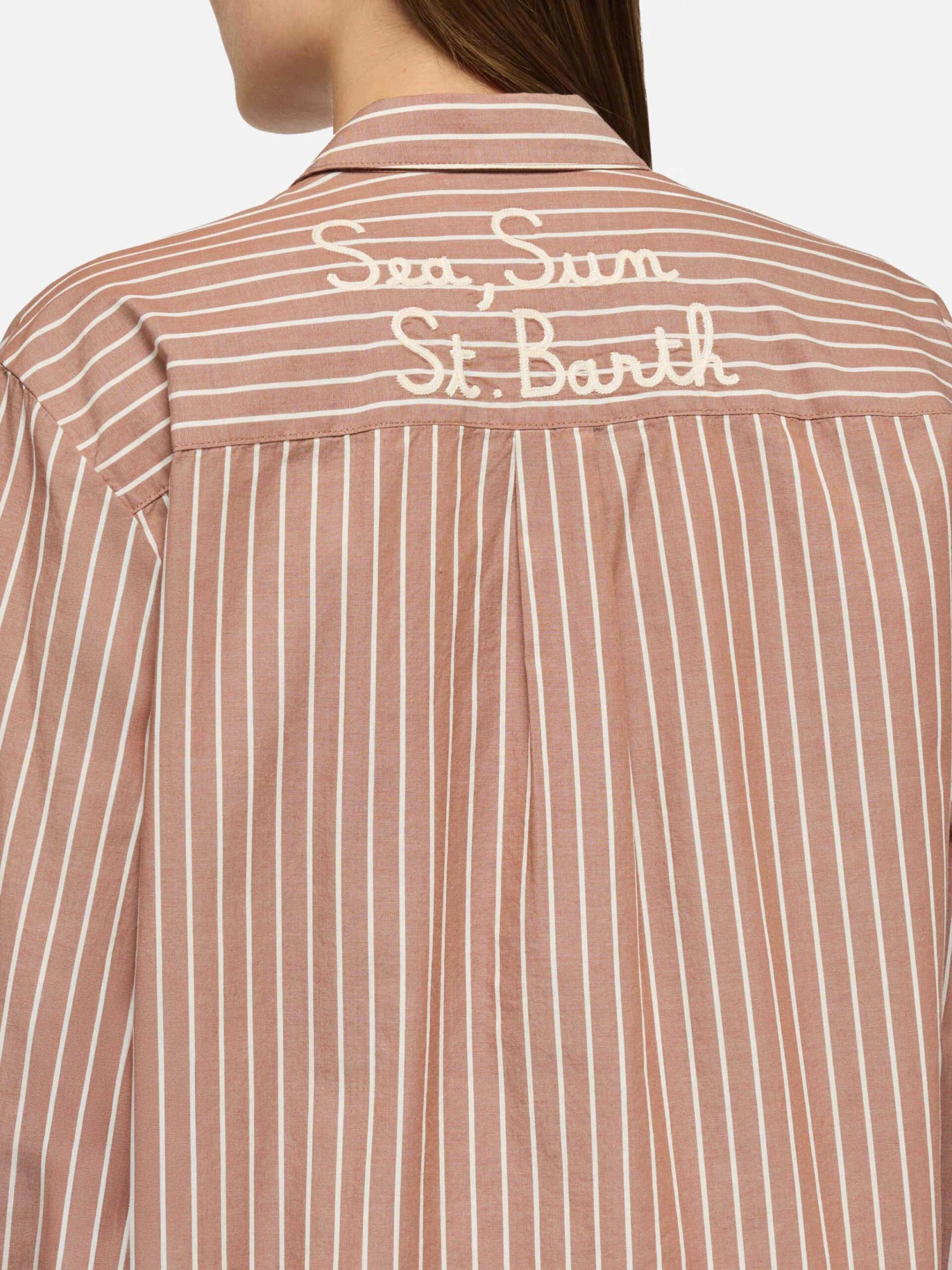 MC2 Saint Barth Brigitte Striped-print Cotton Shirt With Saint Barth Beach Club Embroidery 4 MC2 Saint Barth Brigitte Striped-print Cotton Shirt With Saint Barth Beach Club Embroidery - Image 2