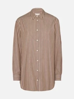MC2 Saint Barth Brigitte Striped-print Cotton Shirt With Saint Barth Beach Club Embroidery 11 MC2 Saint Barth Brigitte Striped-print Cotton Shirt With Saint Barth Beach Club Embroidery -MC2 Saint Barth Shop UID BRIG00106110H WOMAN SHIRT BROWN STRIPES MC2 5