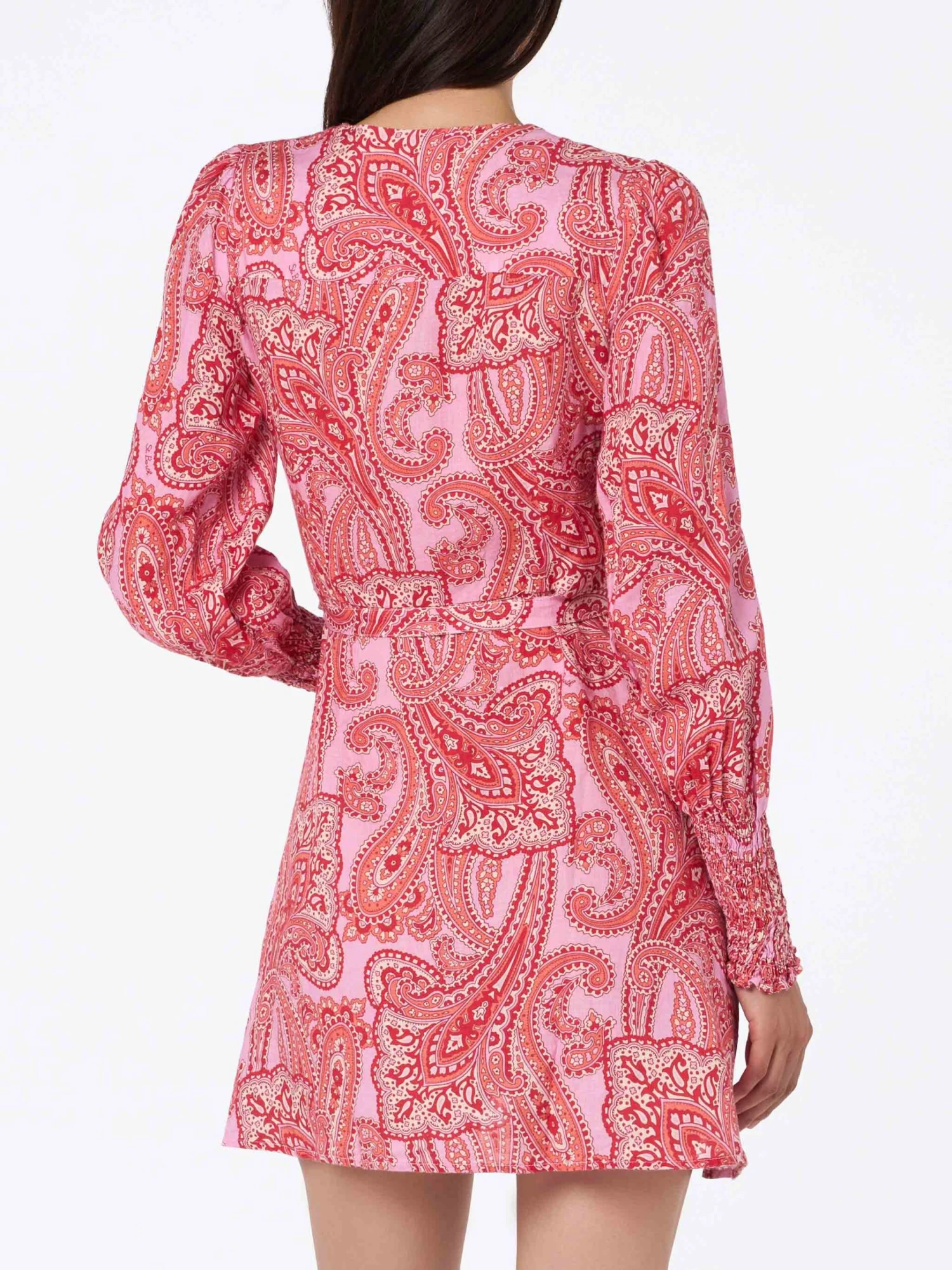 MC2 Saint Barth Linen Short Wrap Dress Brilly With Paisley Print 5 MC2 Saint Barth Linen Short Wrap Dress Brilly With Paisley Print - Image 3