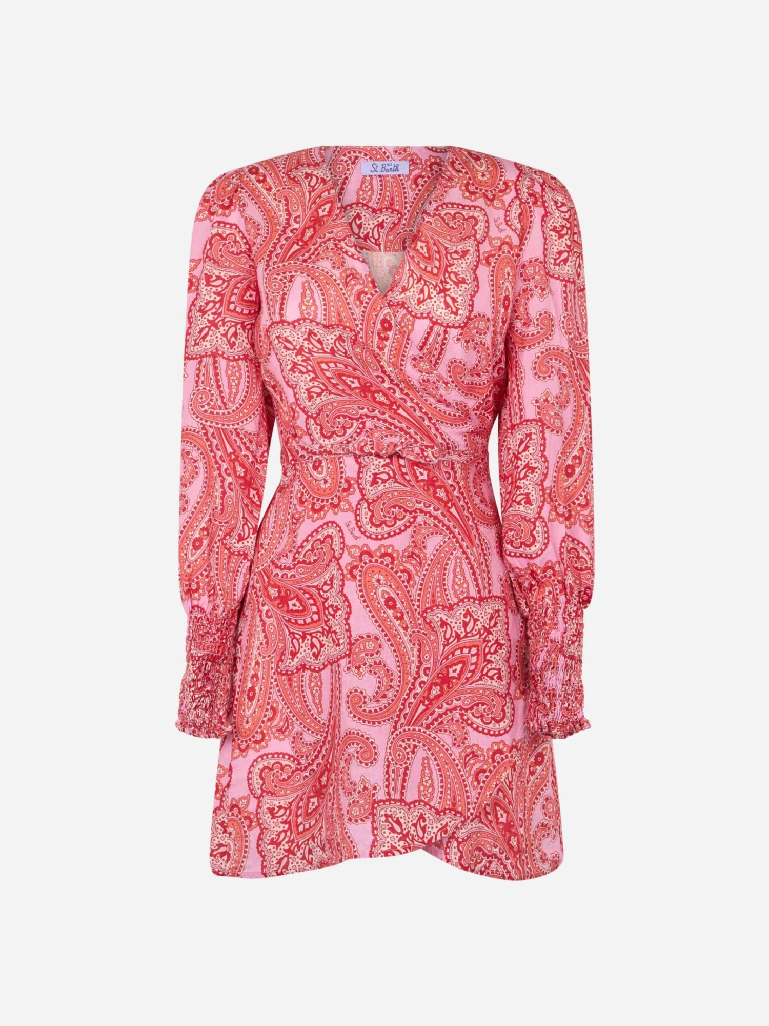 MC2 Saint Barth Linen Short Wrap Dress Brilly With Paisley Print 6 MC2 Saint Barth Linen Short Wrap Dress Brilly With Paisley Print - Image 4