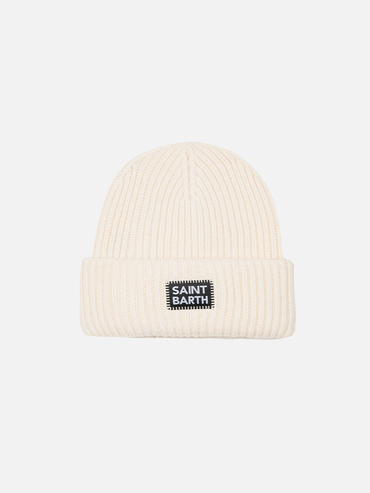 MC2 Saint Barth White Berry Ribbed Knit Beanie For Kid With Saint Barth Patch 3 MC2 Saint Barth White Berry Ribbed Knit Beanie For Kid With Saint Barth Patch