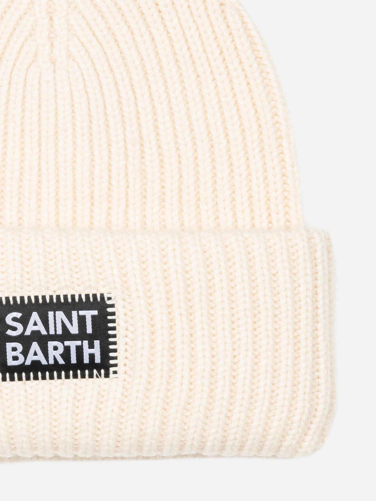MC2 Saint Barth White Berry Ribbed Knit Beanie For Kid With Saint Barth Patch 5 MC2 Saint Barth White Berry Ribbed Knit Beanie For Kid With Saint Barth Patch - Image 3