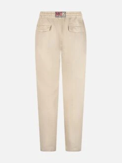MC2 Saint Barth Man Off-white Linen Calais Pants With Drawstring -MC2 Saint Barth Shop UID CAA000100030F MAN PANT WHITE 2