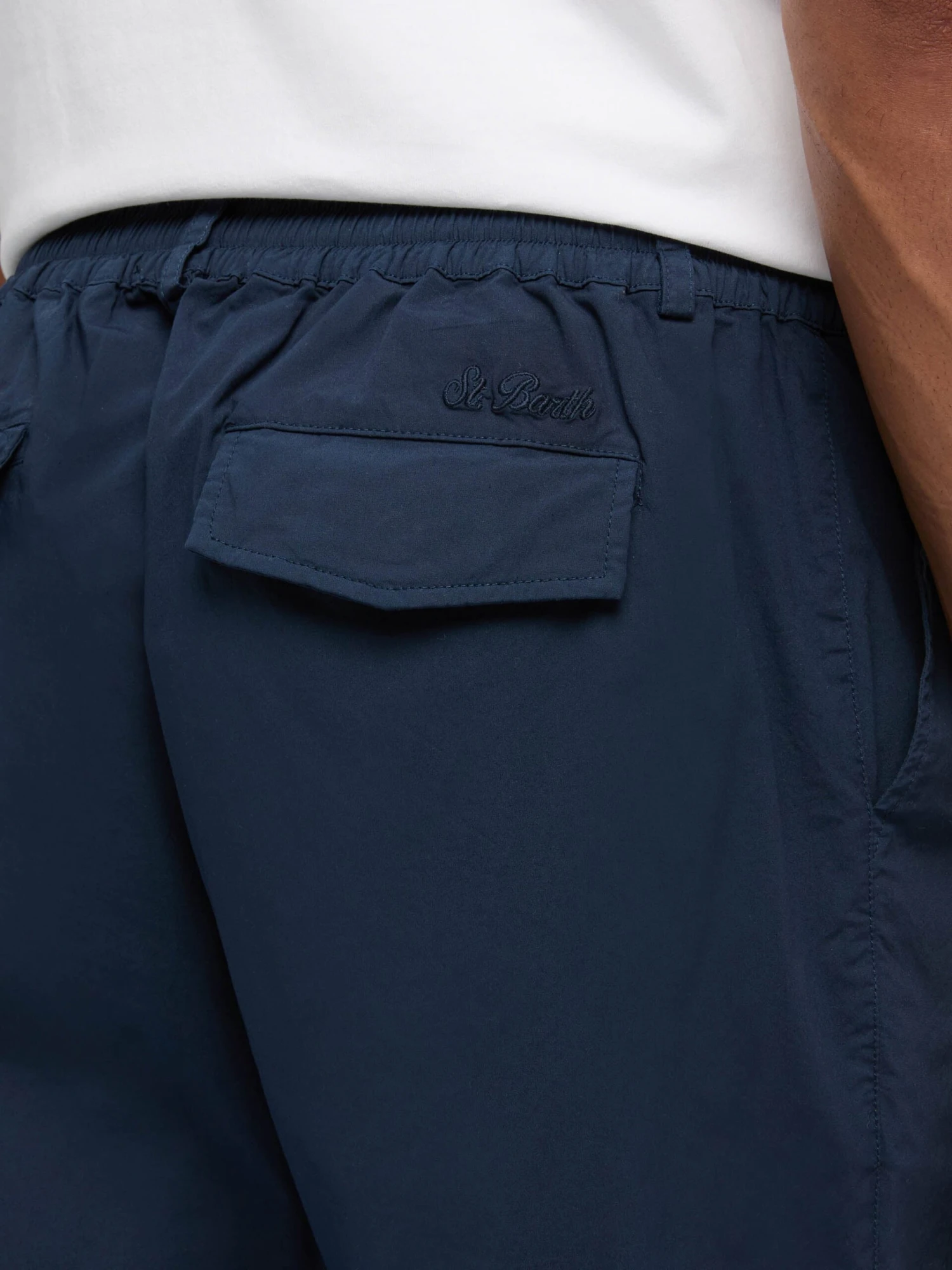 MC2 Saint Barth Marine Blue Cotton Pants Calais With Drawstring 5 MC2 Saint Barth Marine Blue Cotton Pants Calais With Drawstring - Image 3