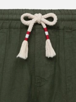 MC2 Saint Barth Military Green Linen Pants Calais With Drawstring -MC2 Saint Barth Shop UID CAA000101189H MAN PANT GREEN 20250304171944 06