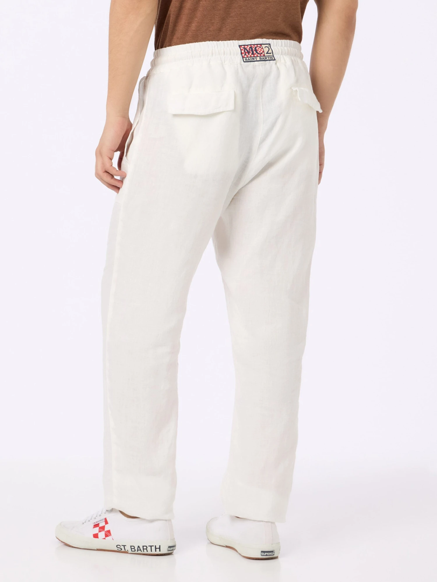 MC2 Saint Barth White Linen Pants Calais With Drawstring 4 MC2 Saint Barth White Linen Pants Calais With Drawstring - Image 2
