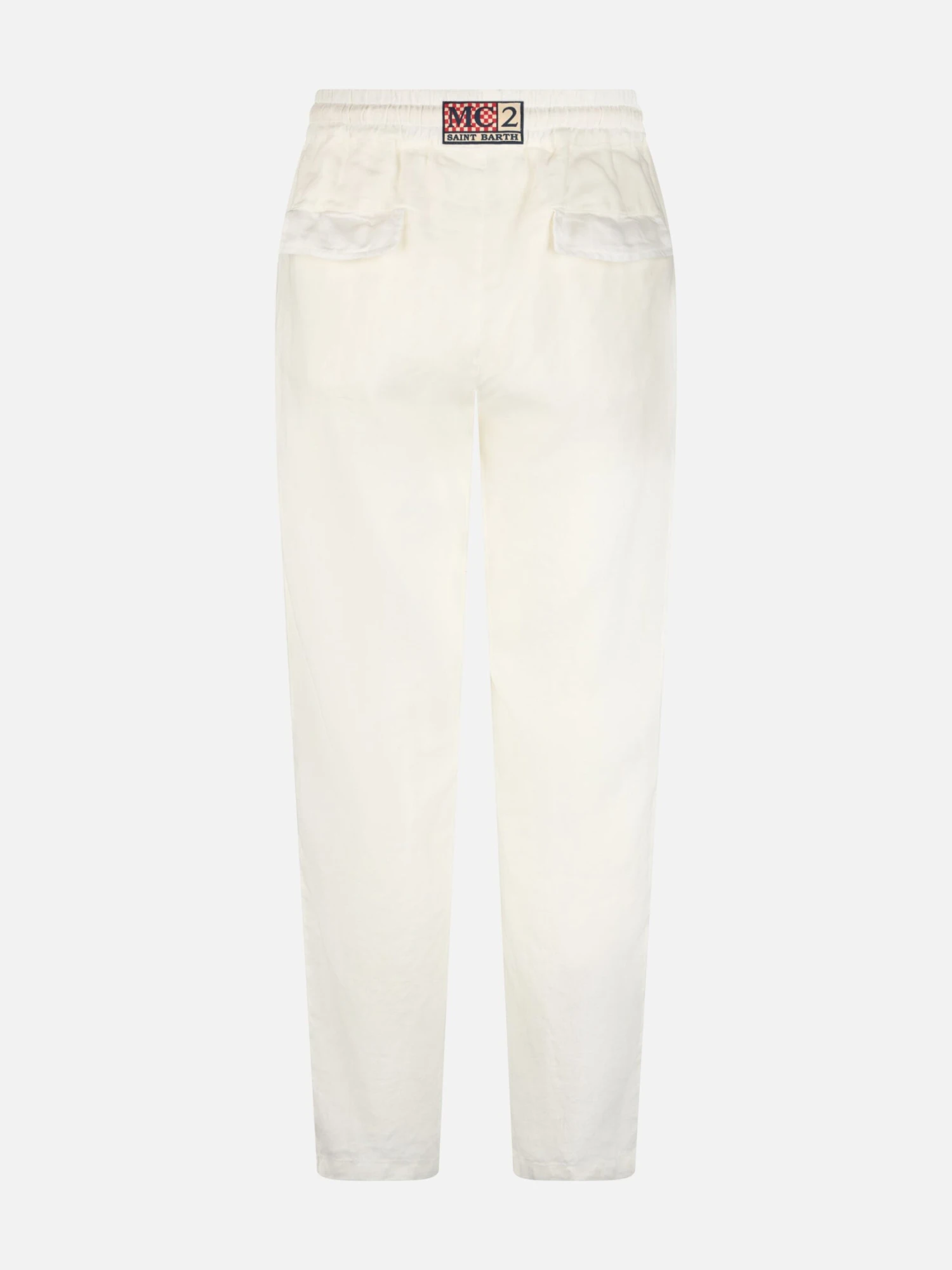 MC2 Saint Barth White Linen Pants Calais With Drawstring 7 MC2 Saint Barth White Linen Pants Calais With Drawstring - Image 5