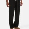 MC2 Saint Barth Black Linen Pants Calais With Drawstring -MC2 Saint Barth Shop UID CAA000101949H MAN PANT BLACK PLAIN.COLOR MC2 1