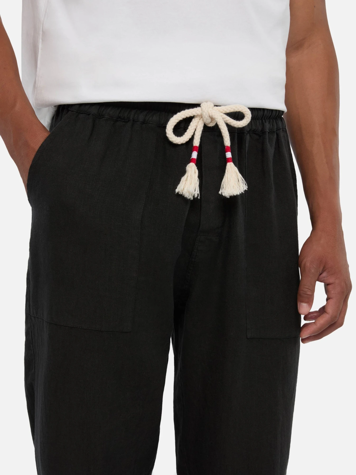 MC2 Saint Barth Black Linen Pants Calais With Drawstring 4 MC2 Saint Barth Black Linen Pants Calais With Drawstring - Image 2