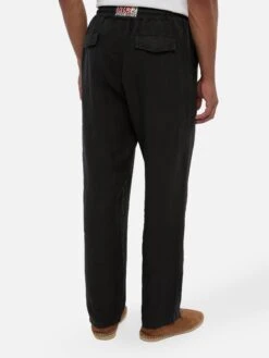 MC2 Saint Barth Black Linen Pants Calais With Drawstring 8 MC2 Saint Barth Black Linen Pants Calais With Drawstring -MC2 Saint Barth Shop UID CAA000101949H MAN PANT BLACK PLAIN.COLOR MC2 3