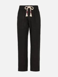 MC2 Saint Barth Black Linen Pants Calais With Drawstring 9 MC2 Saint Barth Black Linen Pants Calais With Drawstring -MC2 Saint Barth Shop UID CAA000101949H MAN PANT BLACK PLAIN.COLOR MC2 5