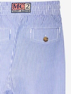 MC2 Saint Barth Calais Jr Seersucker Striped Pants With Drawstring -MC2 Saint Barth Shop UID CAA000201066H BOY PANT BLUE STRIPES MC2 3