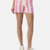 MC2 Saint Barth Woman Pink Striped Print Denim Bermuda Cancun -MC2 Saint Barth Shop UID CAC00201620F WOMAN SHORTPANT PINK 01