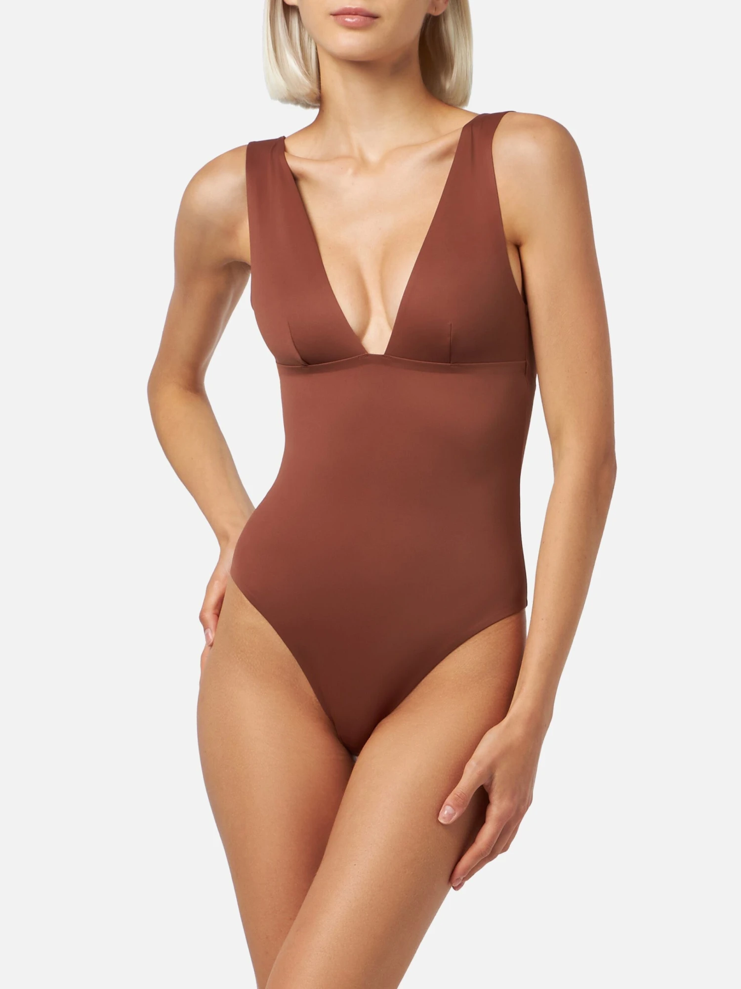 MC2 Saint Barth Calliope Heat-sealed Brown One-piece Swimsuit 4 MC2 Saint Barth Calliope Heat-sealed Brown One-piece Swimsuit - Image 2