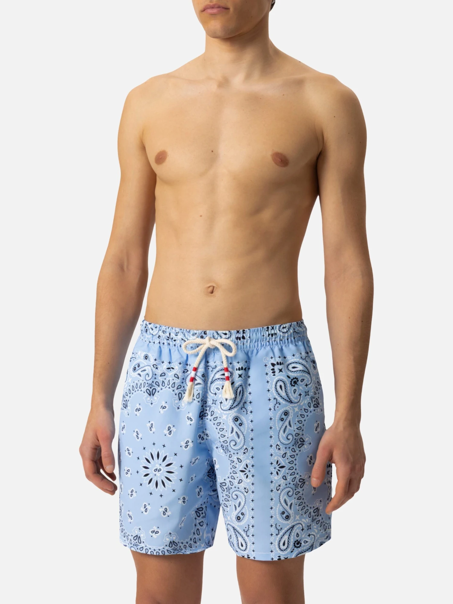 MC2 Saint Barth Mid-length Swim-shorts Caprese With Sky Blue Bandanna Print 5 MC2 Saint Barth Mid-length Swim-shorts Caprese With Sky Blue Bandanna Print - Image 3
