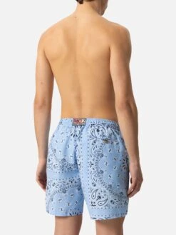MC2 Saint Barth Mid-length Swim-shorts Caprese With Sky Blue Bandanna Print 11 MC2 Saint Barth Mid-length Swim-shorts Caprese With Sky Blue Bandanna Print -MC2 Saint Barth Shop UID CAP000100267H MAN SWIMSHORT SKY 06