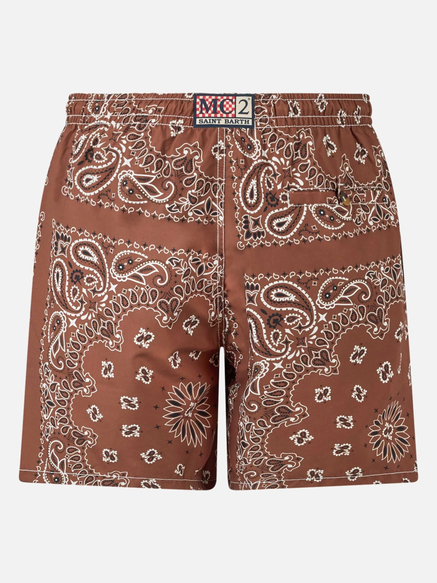 MC2 Saint Barth Man Swim Shorts With Brown Bandanna Print 4 MC2 Saint Barth Man Swim Shorts With Brown Bandanna Print - Image 2