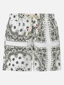 MC2 Saint Barth Man Swim Shorts With White Bandanna Print