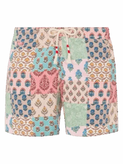 MC2 Saint Barth Mid-length Swim-shorts Caprese With Flower Patch Print