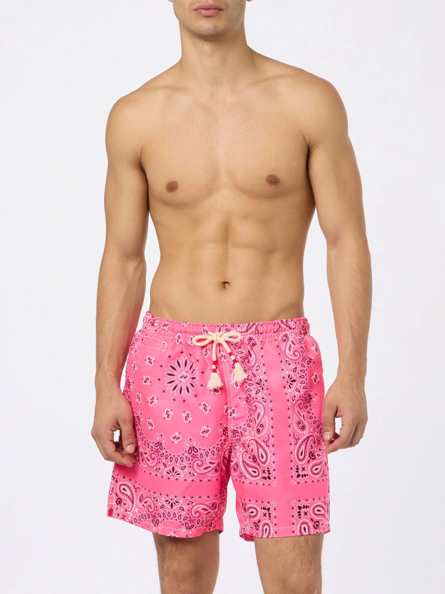 MC2 Saint Barth Man Swim Shorts With Pink Bandanna Print 5 MC2 Saint Barth Man Swim Shorts With Pink Bandanna Print - Image 3