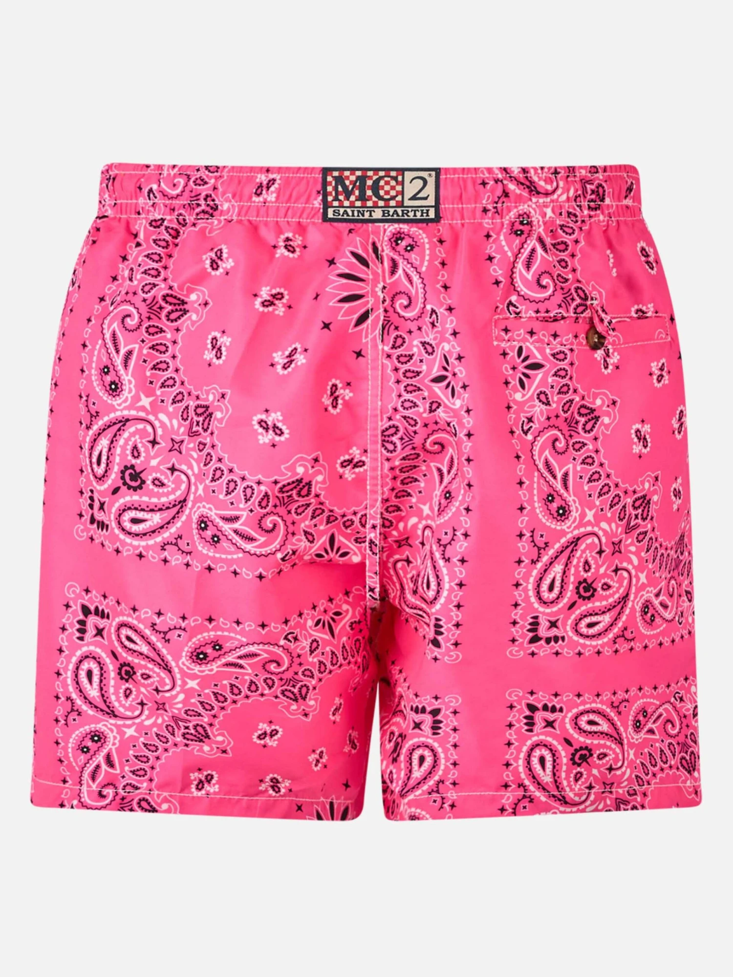 MC2 Saint Barth Man Swim Shorts With Pink Bandanna Print 4 MC2 Saint Barth Man Swim Shorts With Pink Bandanna Print - Image 2