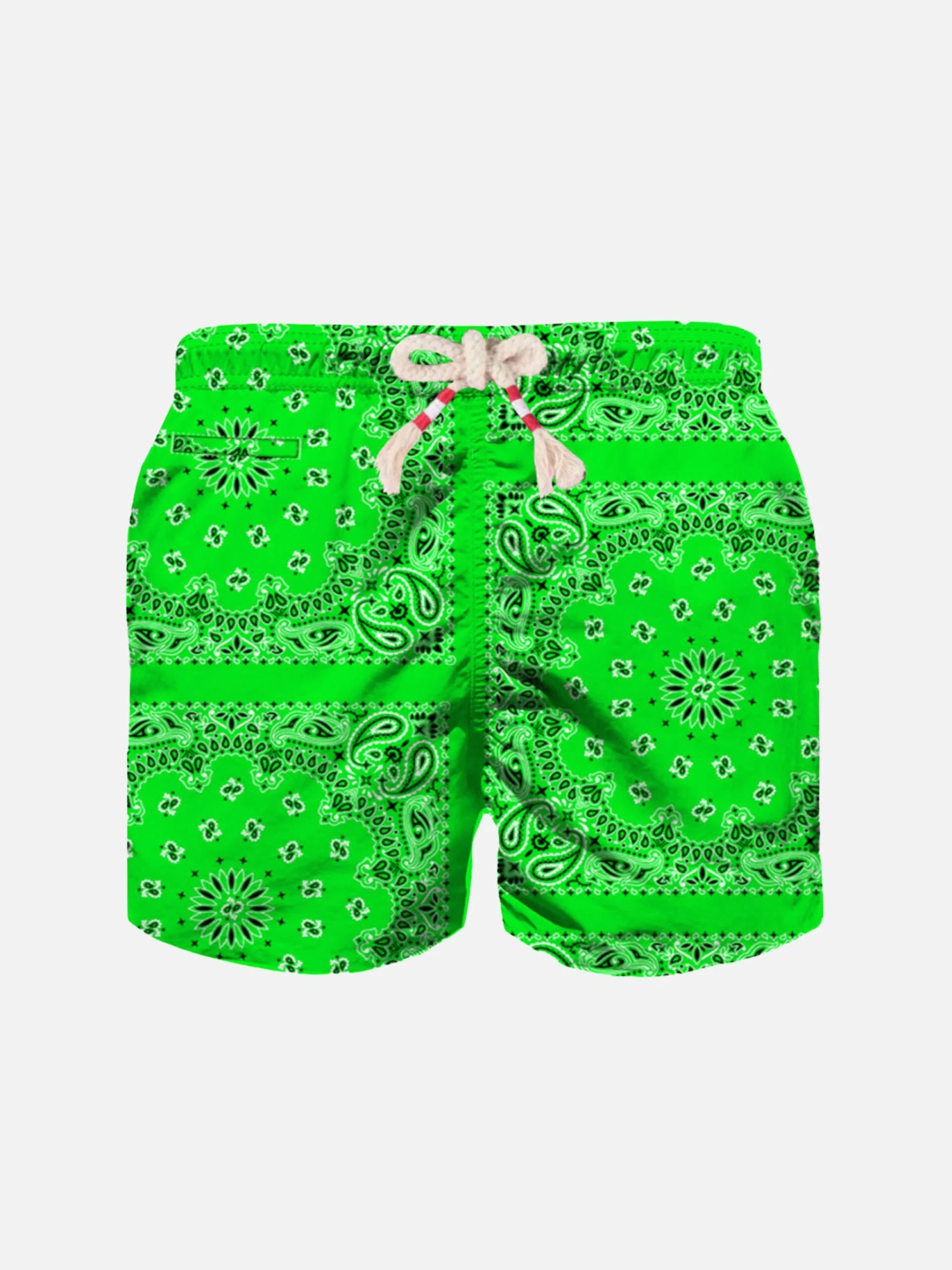 MC2 Saint Barth Boy Fluo Green Swim Shorts With Bandanna Print 3 MC2 Saint Barth Boy Fluo Green Swim Shorts With Bandanna Print