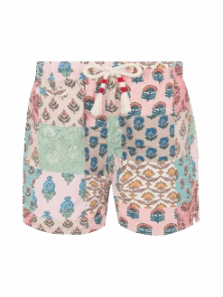 MC2 Saint Barth Mid-length Swim-shorts Caprese Jr With Flower Patch Print