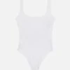 MC2 Saint Barth Cassandra Square Neck One-piece Swimsuit -MC2 Saint Barth Shop UID CASS00101061H WOMAN ONEPIECE WHITE PLAINCOLOR MC2 4