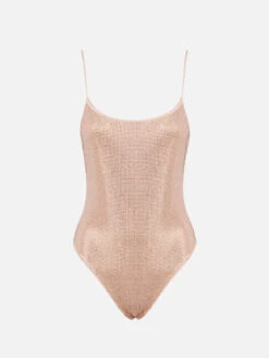 MC2 Saint Barth Woman Pale One-piece Swimsuit Cecille With Rhinestones