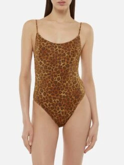 MC2 Saint Barth Lurex One-piece Swimsuit Cecille With Animalier Print -MC2 Saint Barth Shop UID CEC000601433H WOMAN ONEPIECE BROWN 0 0 1