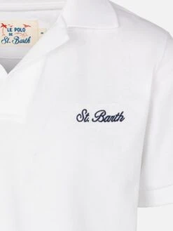 MC2 Saint Barth White Cotton Piquet Buttonless Polo Shirt Charles Jr -MC2 Saint Barth Shop UID CHS000200032H BOY POLOSHIRT WHITE 03