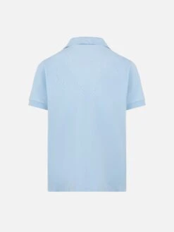 MC2 Saint Barth Light Blue Cotton Piquet Buttonless Polo Shirt Charles Jr -MC2 Saint Barth Shop UID CHS000200099H BOY POLOSHIRT SKY 02