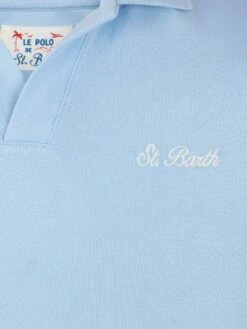 MC2 Saint Barth Light Blue Cotton Piquet Buttonless Polo Shirt Charles Jr -MC2 Saint Barth Shop UID CHS000200099H BOY POLOSHIRT SKY 03