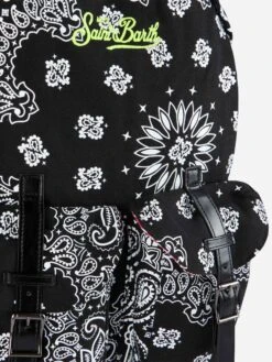 MC2 Saint Barth Canvas Backpack Cody With Black Bandanna Print -MC2 Saint Barth Shop UID COD000105290D ACCESSORY BACKPACK BLACK 20240717133500 2
