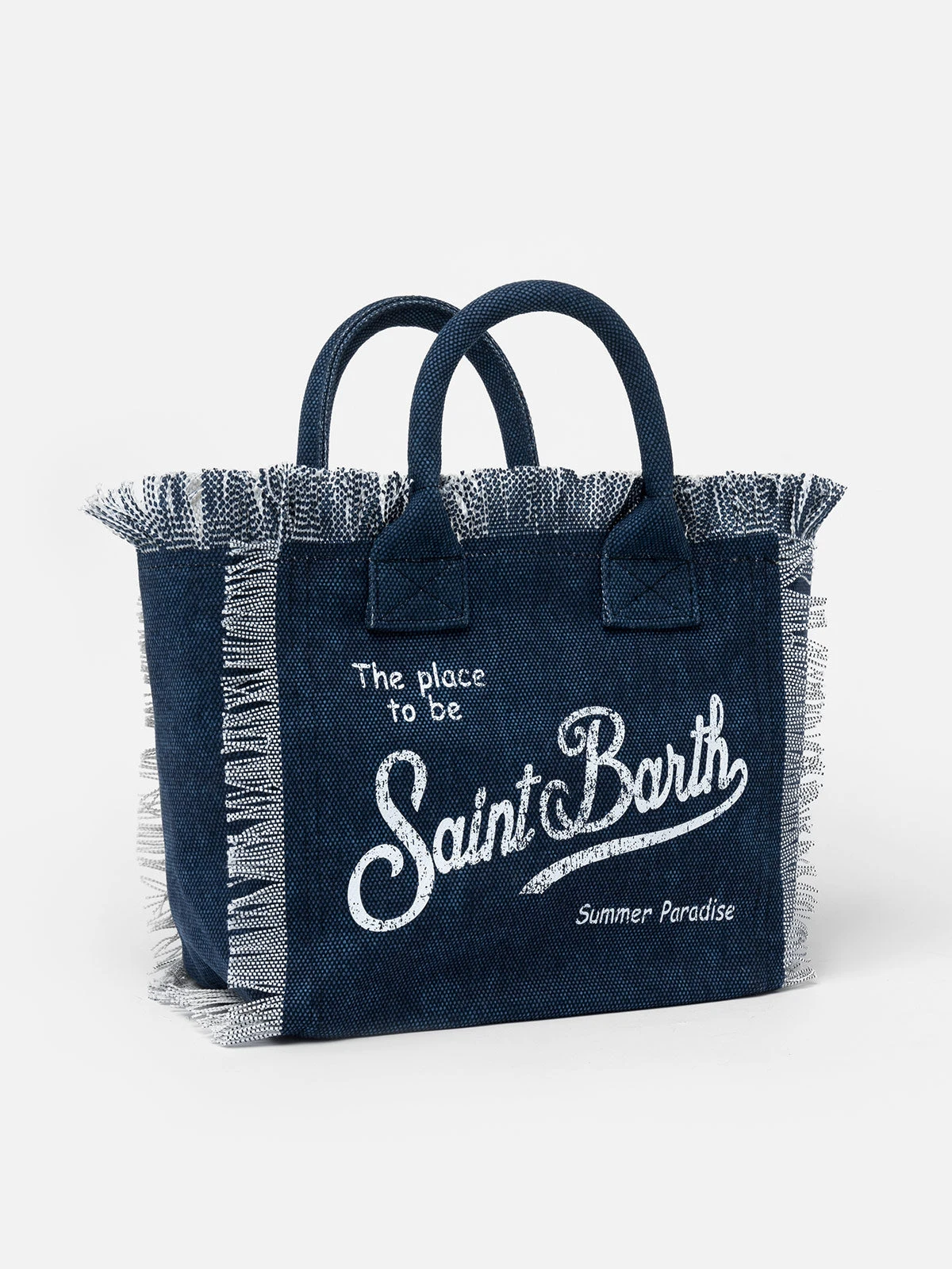 MC2 Saint Barth Colette Indigo Cotton Canvas Handbag 5 MC2 Saint Barth Colette Indigo Cotton Canvas Handbag - Image 3