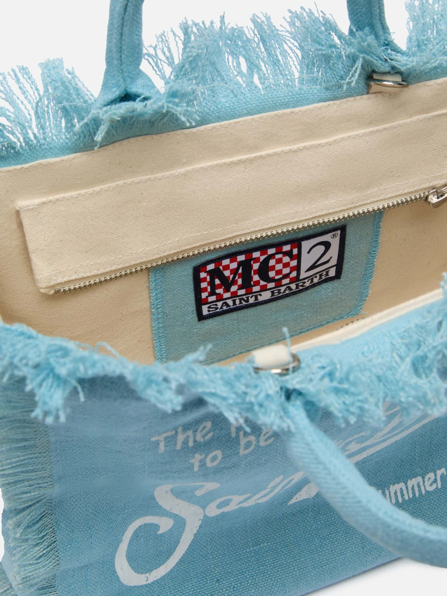 MC2 Saint Barth Colette Linen Light Blue Handbag 7 MC2 Saint Barth Colette Linen Light Blue Handbag - Image 5
