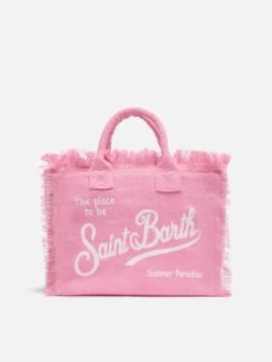 MC2 Saint Barth Colette Linen Pink Handbag