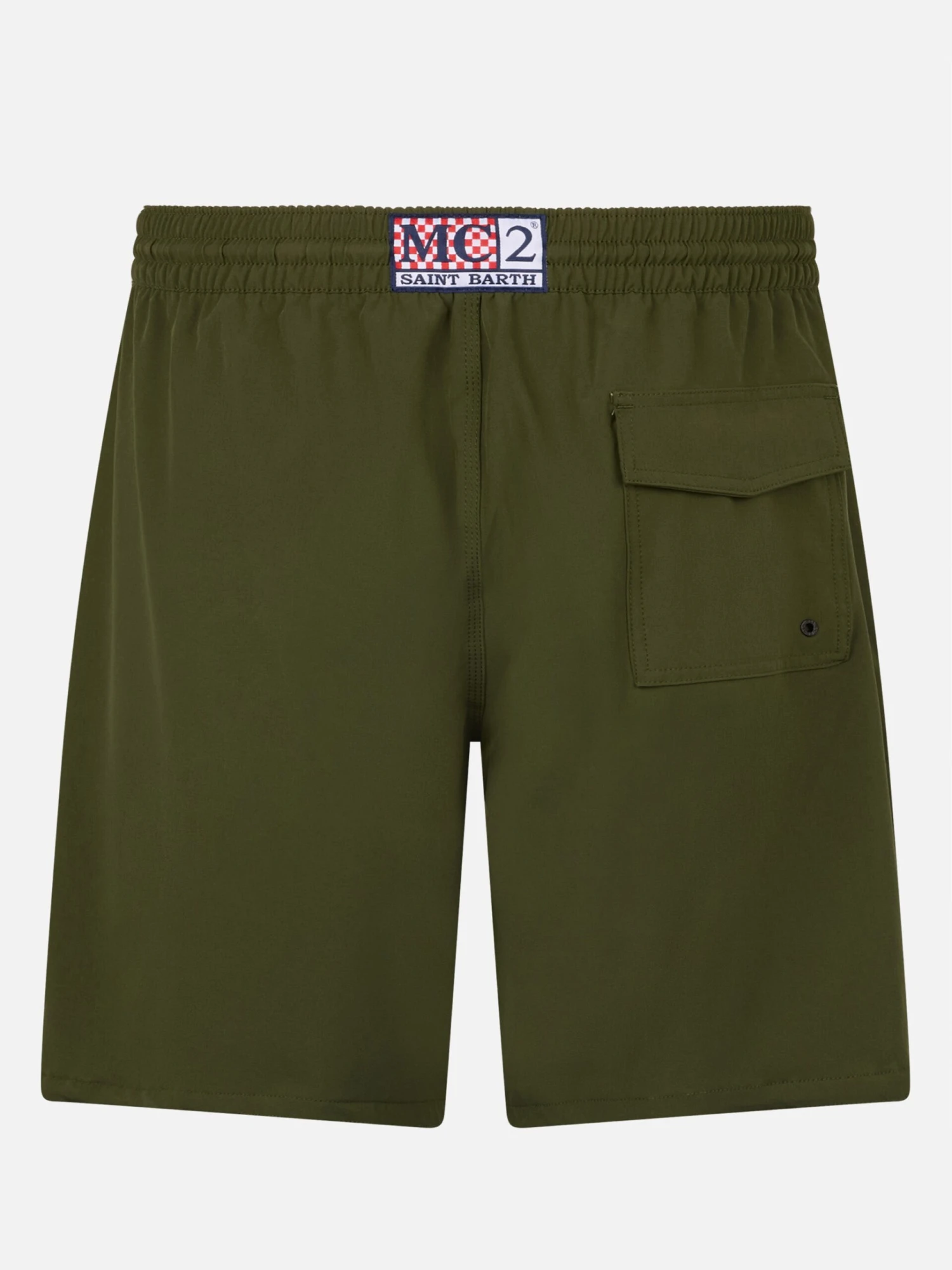 MC2 Saint Barth Military Green Long Stretch Comfort Surf Swim Shorts 4 MC2 Saint Barth Military Green Long Stretch Comfort Surf Swim Shorts - Image 2