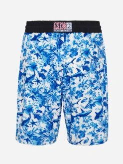 MC2 Saint Barth Comfort Surf Swim Shorts With Sharks Print | AI CO-CREATED DESIGN BY RICKDICK - POWERED BY RED-EYE -MC2 Saint Barth Shop UID COM000201024H MAN SWIMSHORT WHITE TOILEDEJOUY AIBYRICKDICK 20250626080012 6