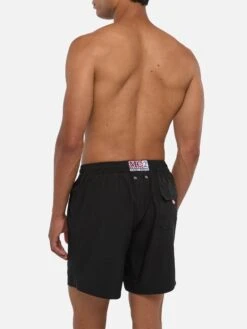 MC2 Saint Barth Black Comfort Swim Shortswith St. Barth Embroidery -MC2 Saint Barth Shop UID COM000701572H MAN SWIMSHORT BLACK PLAIN.COLOR MC2 3