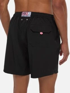 MC2 Saint Barth Black Comfort Swim Shortswith St. Barth Embroidery -MC2 Saint Barth Shop UID COM000701572H MAN SWIMSHORT BLACK PLAIN.COLOR MC2 4
