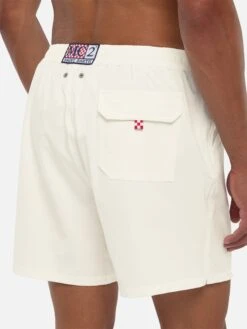 MC2 Saint Barth White Comfort Swim Shortswith St. Barth Embroidery -MC2 Saint Barth Shop UID COM000701573H MAN SWIMSHORT WHITE PLAIN.COLOR MC2 4