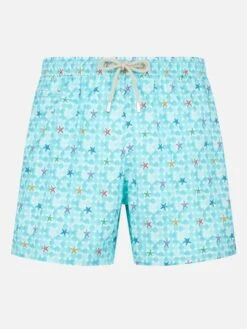 MC2 Saint Barth Man Stretch Fabric Comfort Swim Shorts With Sea Star Print
