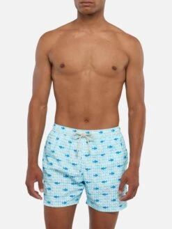 MC2 Saint Barth Comfort Light Swim Shorts With Fin Shark Print -MC2 Saint Barth Shop UID COM000901150H MAN SWIMSHORT BLUE MARINELIFE MC2 20250704170012 1